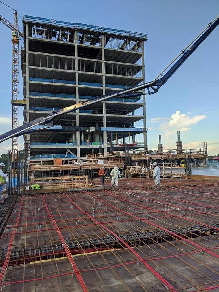 Image of rebar and wire being laid down at a construction site