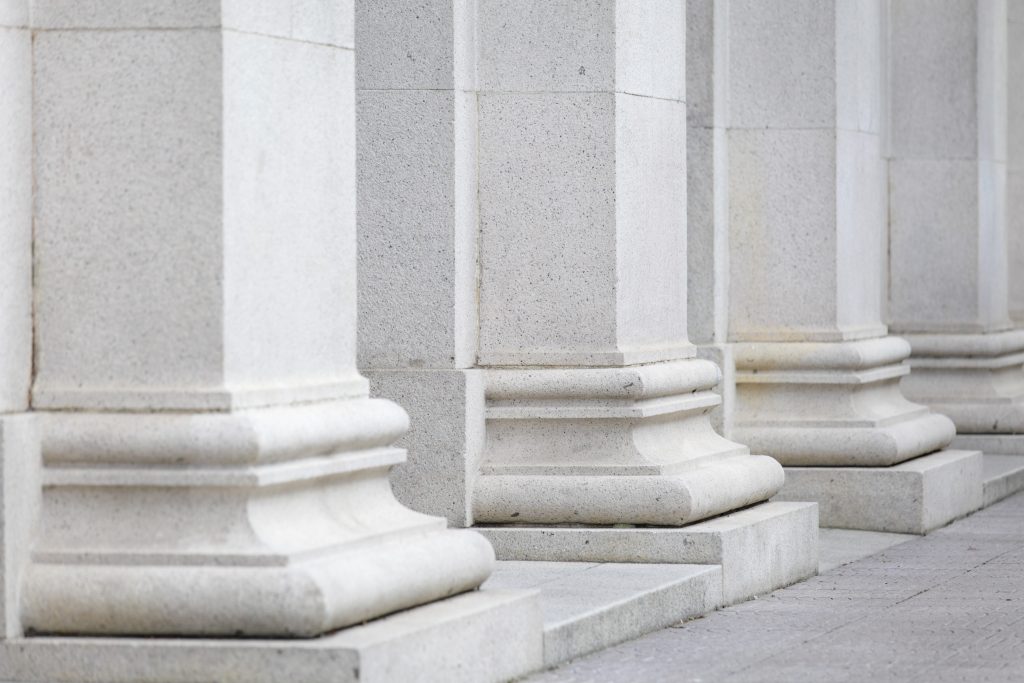 an image of white pillars