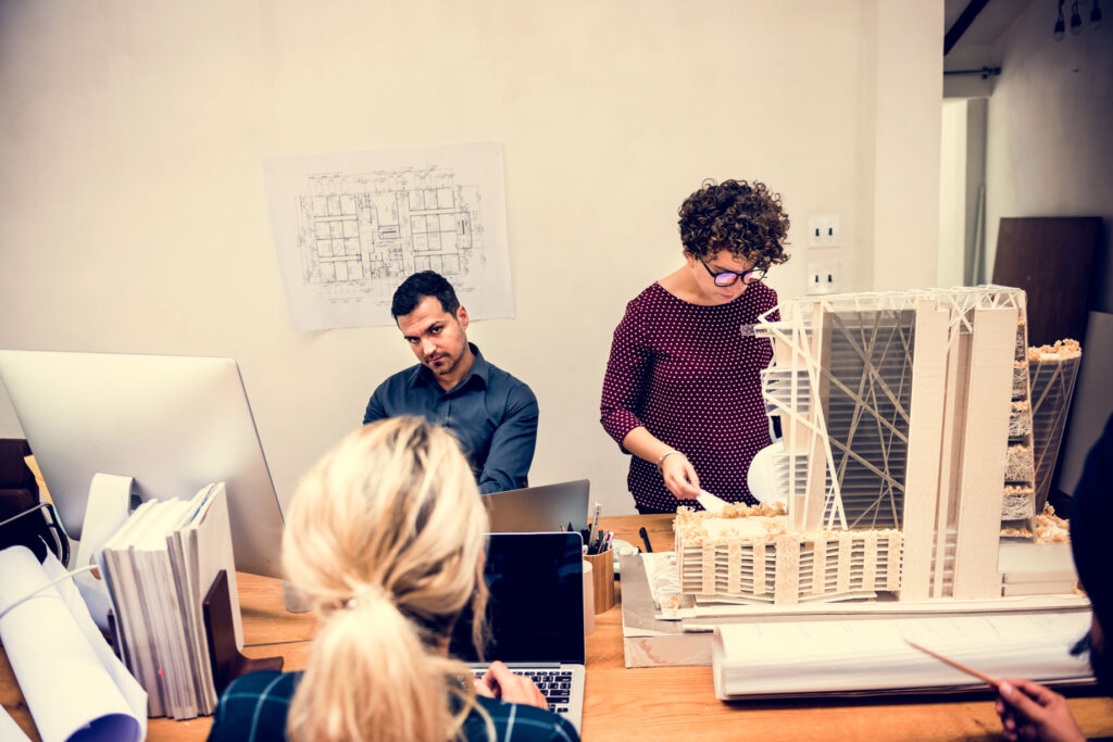 Employees working in the office